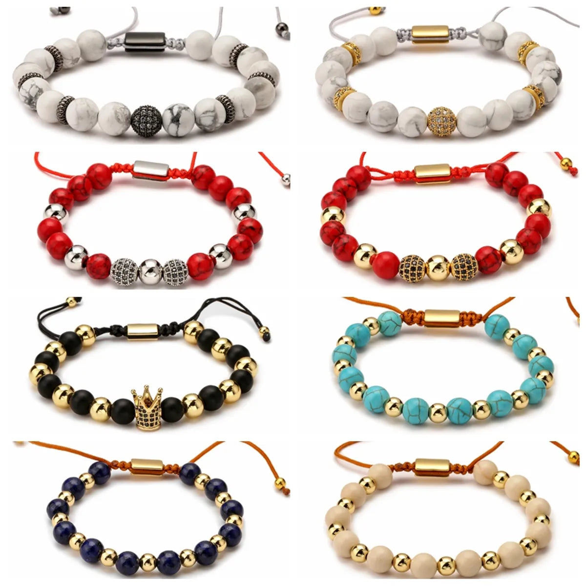 Retro Geometric Natural Stone Wholesale Bracelets