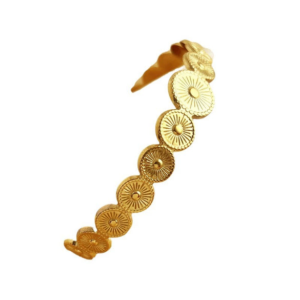 Retro Geometric Open Stainless Steel Women's Bracelet With Electroplating