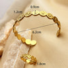 Retro Geometric Open Stainless Steel Women's Bracelet With Electroplating