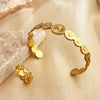Retro Geometric Open Stainless Steel Women's Bracelet With Electroplating