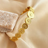 Retro Geometric Open Stainless Steel Women's Bracelet With Electroplating