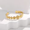 Retro Geometric Opening Titanium Steel Bracelet For Women With Electroplating Treatment