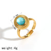 Retro Geometric Oval Zircon Titanium Steel 18K Electroplated Fashion Stud Earrings Ring Suit