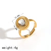 Retro Geometric Oval Zircon Titanium Steel 18K Electroplated Fashion Stud Earrings Ring Suit