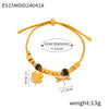 Retro Geometric Pattern Women's Titanium Steel Gold Plated Electroplated Bracelet Set