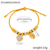 Retro Geometric Pattern Women's Titanium Steel Gold Plated Electroplated Bracelet Set