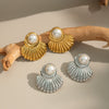 Retro Geometric Pearl Earrings Stainless Steel Electroplated Women's Accessories
