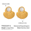 Retro Geometric Pearl Earrings Stainless Steel Electroplated Women's Accessories