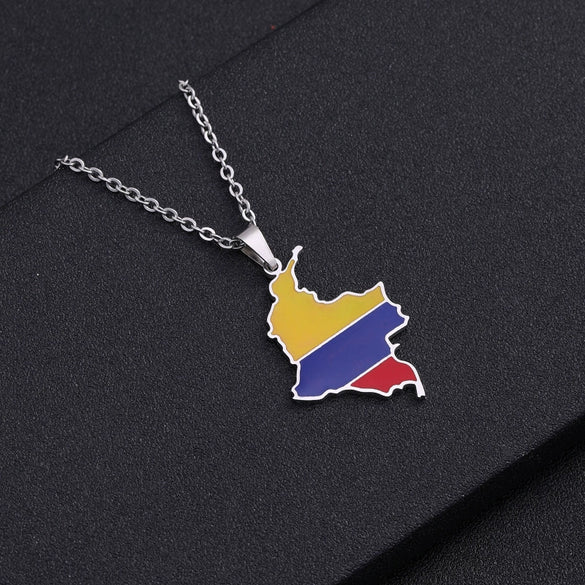 Retro Geometric Pendant Stainless Steel Necklace With O Chain Electroplated Unisex Ethnic Style Jewelry Accessory