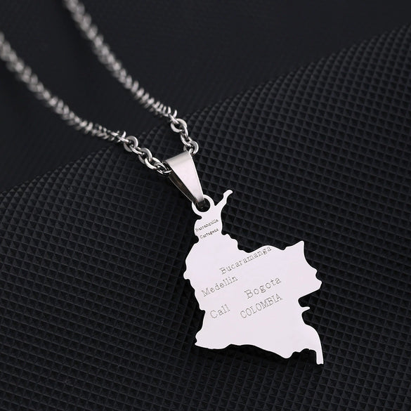 Retro Geometric Pendant Stainless Steel Necklace With O Chain Electroplated Unisex Ethnic Style Jewelry Accessory