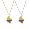 Retro Geometric Pendant Stainless Steel Necklace With O Chain Electroplated Unisex Ethnic Style Jewelry Accessory