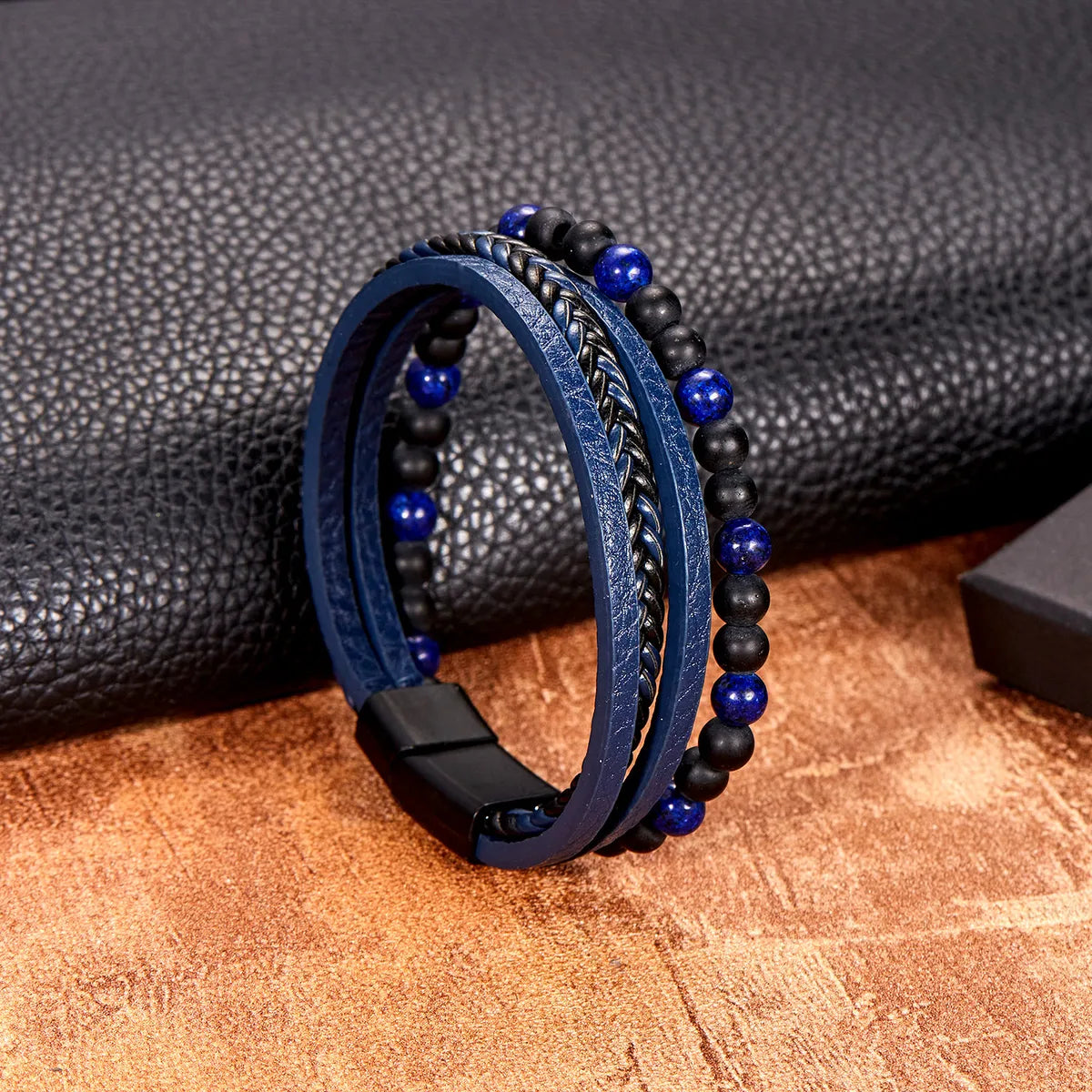 Retro Geometric Pu Leather Braid Men'S Bracelets