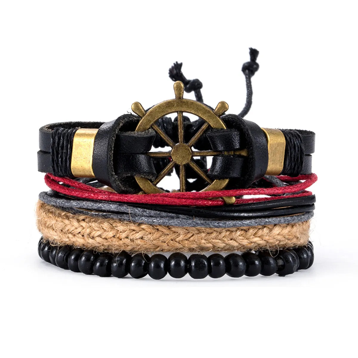 Retro Geometric Pu Leather Knitting Unisex Bracelets