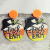 1 Pair Retro Geometric Pumpkin Wood Drop Earrings