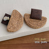 Retro Geometric Rattan Woven Drop Earrings Hand Knitted Chic Elegant Simple Earrings