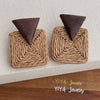 Retro Geometric Rattan Woven Drop Earrings Hand Knitted Chic Elegant Simple Earrings