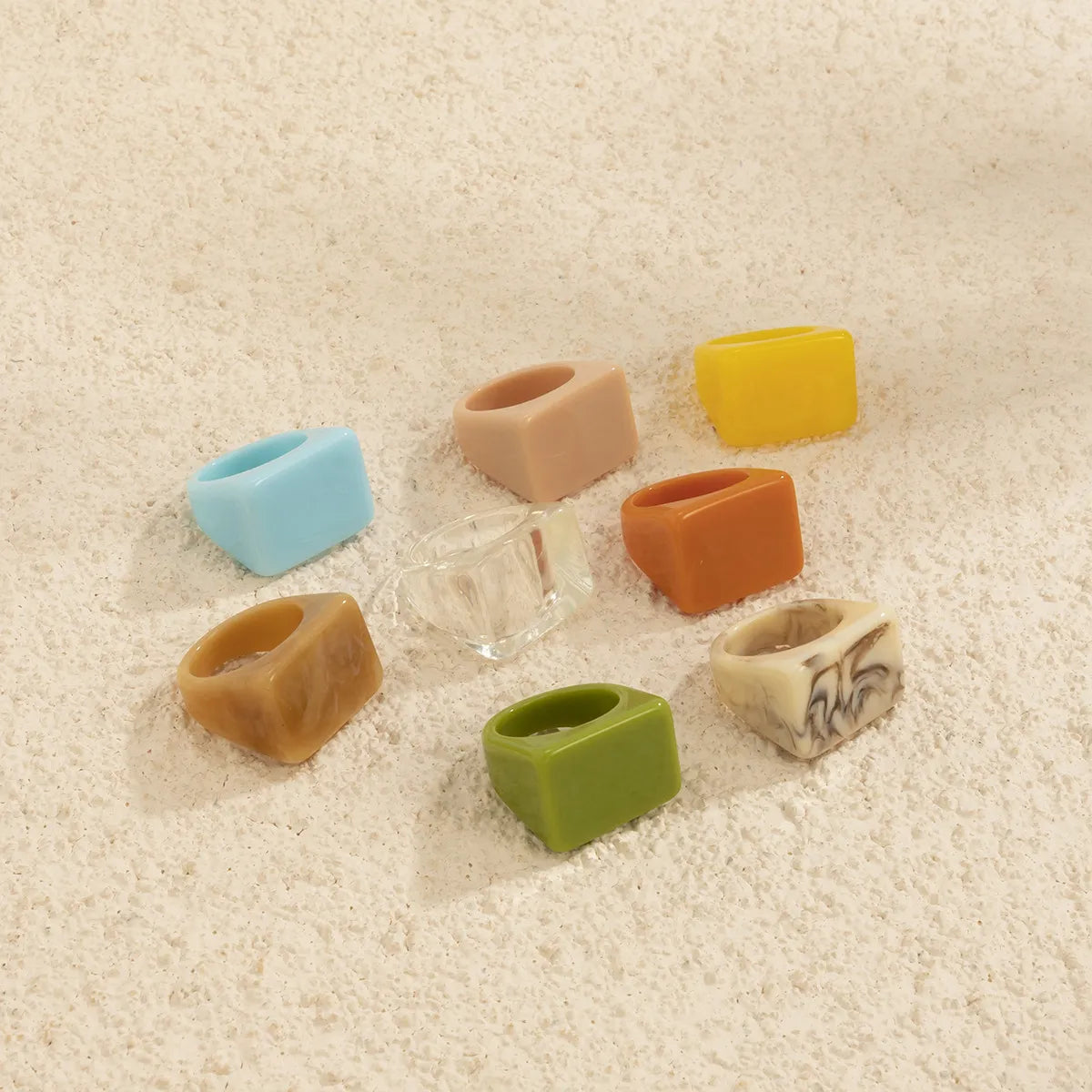 Retro Geometric Resin Irregular Women's Rings 1 Piece