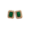 Retro Geometric Rhinestone Inlaid Square Earrings For Women Electroplated Palace Style Fashion Jewelry