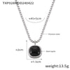 Retro Geometric Round Tiger's Eye Titanium Steel Earrings With Electroplating Treatment For Women