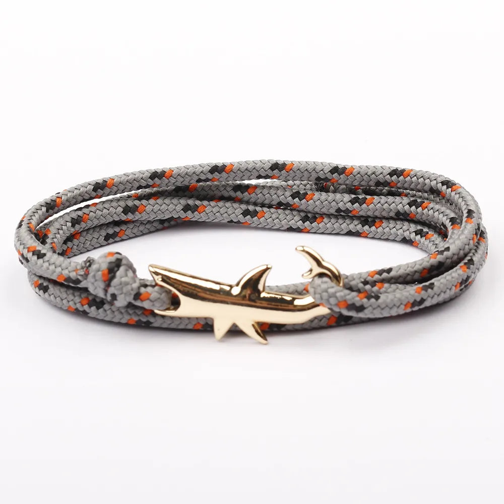 Retro Geometric Shark Alloy Rope Wholesale Bracelets