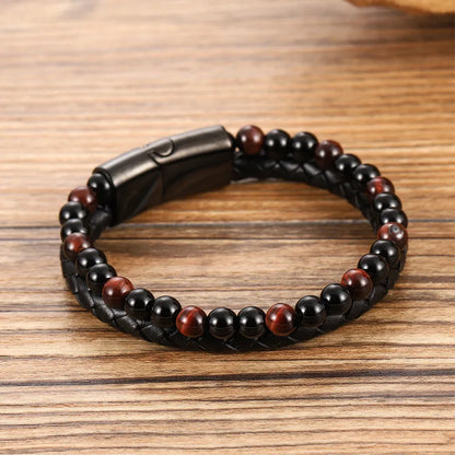 Retro Geometric Stainless Steel Natural Stone Unisex Bracelets 1 Piece