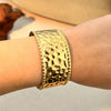Retro Geometric Stainless Steel Open Bracelet Electroplated With Gold