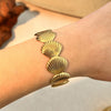 Retro Geometric Stainless Steel Open Bracelet Electroplated With Gold