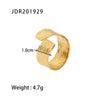 Wholesale Jewelry Retro Geometric 304 Stainless Steel Plating Open Ring