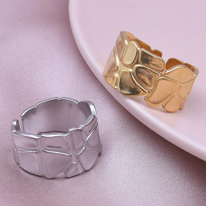 Retro Geometric Stainless Steel Plating 18k Gold Plated Open Rings