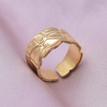 Retro Geometric Stainless Steel Plating 18k Gold Plated Open Rings