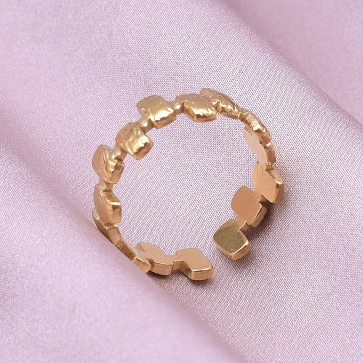 Retro Geometric Stainless Steel Plating 18k Gold Plated Rings