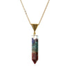 Retro Geometric Stainless Steel Plating Natural Stone Pendant Necklace