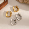 Retro Geometric Stainless Steel Women's Earrings With Electroplating