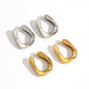 Retro Geometric Stainless Steel Women's Earrings With Electroplating
