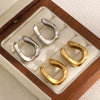 Retro Geometric Stainless Steel Women's Earrings With Electroplating