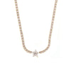 Retro Geometric Star Pendant Necklace For Women Titanium Steel With Zircon Inlay 18K Gold Plated
