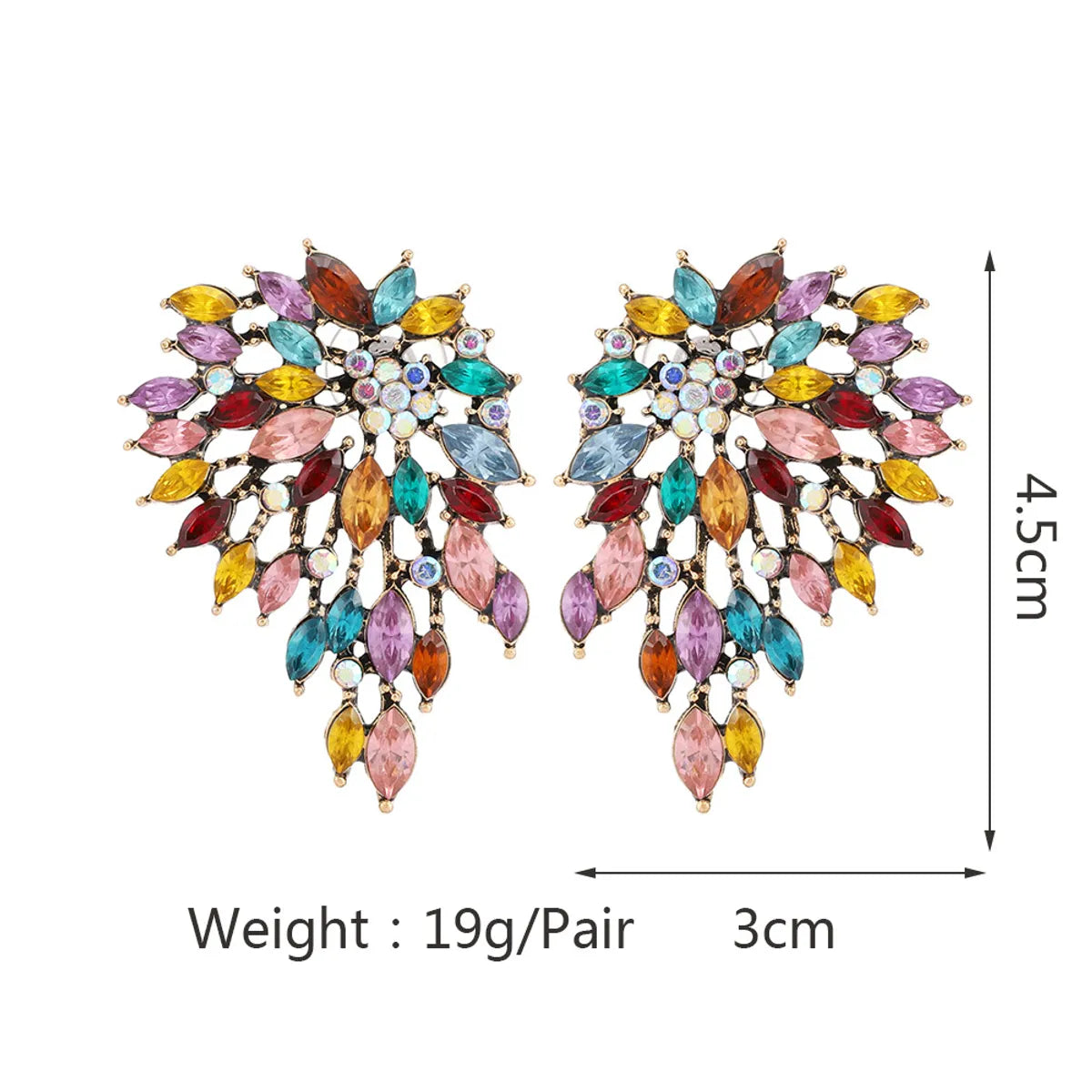 Retro Geometric Titanium Steel Silver Inlay Artificial Crystal Drop Earrings 1 Pair