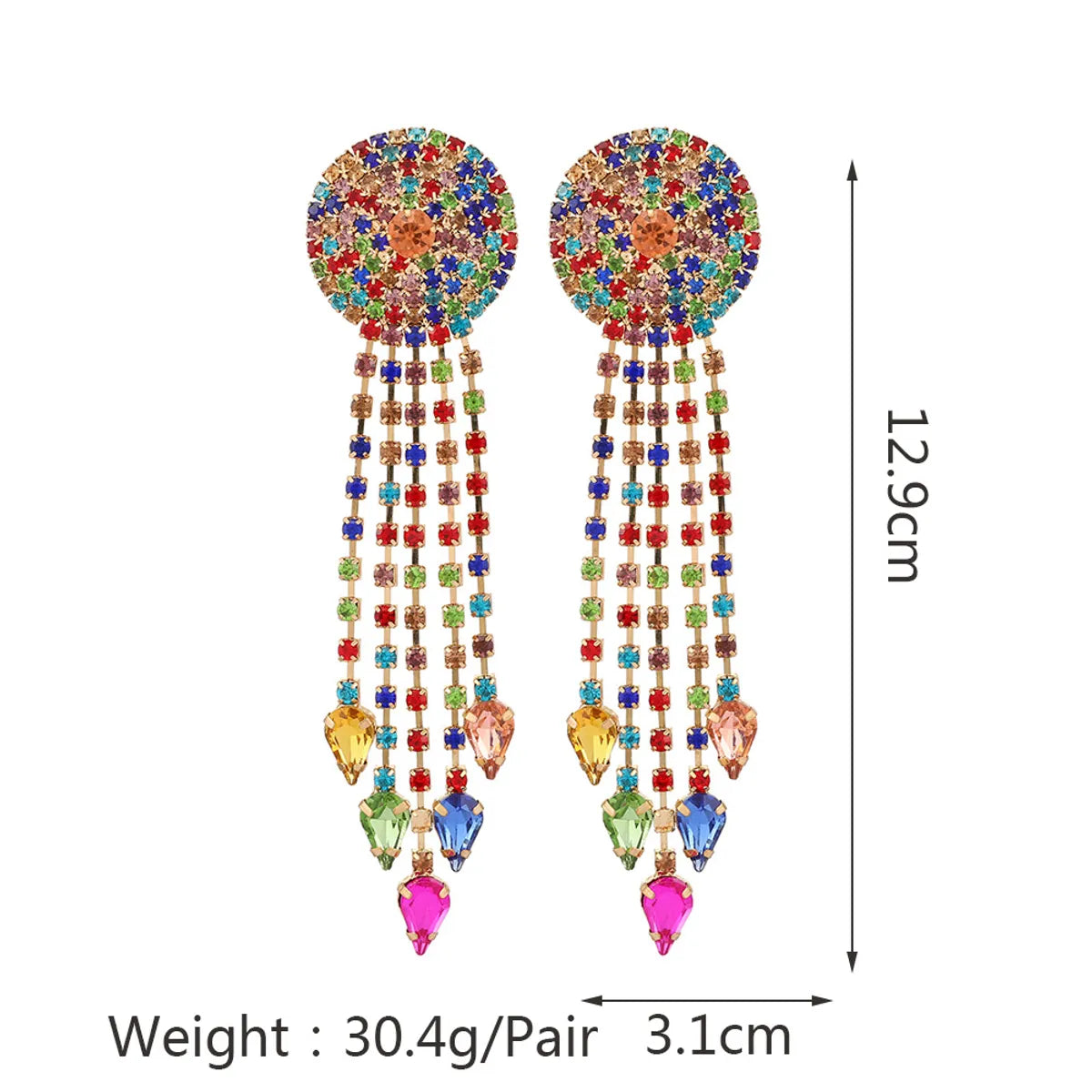 Retro Geometric Titanium Steel Silver Inlay Artificial Crystal Drop Earrings 1 Pair