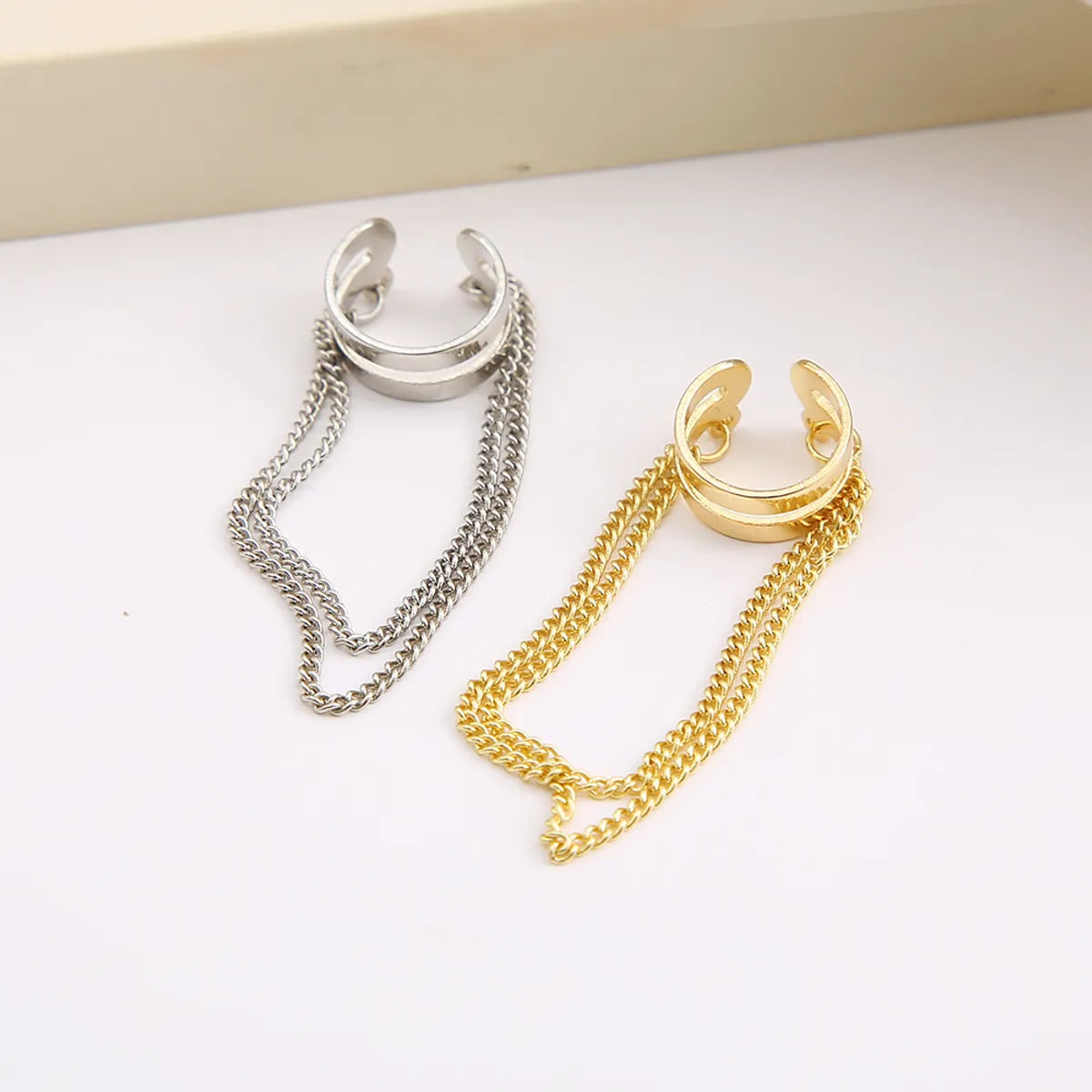 Retro Geometric Tassel Alloy Plating Ear Clips