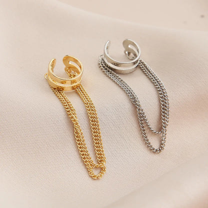 Retro Geometric Tassel Alloy Plating Ear Clips