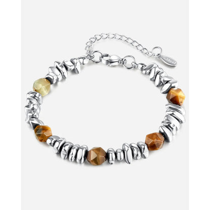 Retro Geometric Tiger Eye Titanium Steel Irregular Plating Unisex Bracelets