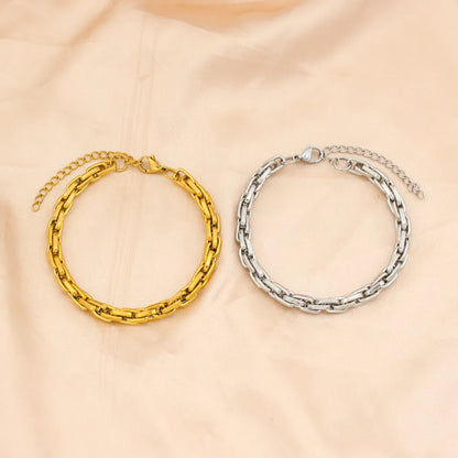 Retro Geometric 304 Stainless Steel 18K Gold Plated Bracelets In Bulk