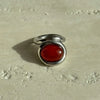 Retro Geometric Titanium Steel Inlay Natural Stone Rings