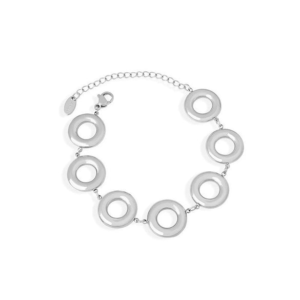 Retro Geometric Titanium Steel Jewelry Suit For Women With Electroplating Ring Earrings And Bracelet