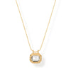 Retro Geometric Titanium Steel Plating Inlay Zircon 18k Gold Plated Pendant Necklace