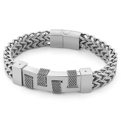 Retro Geometric Titanium Steel Plating 18K Gold Plated Men'S Bracelets