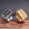 Retro Geometric Titanium Steel Polished Ring For Men And Unisex Statement Index Finger Ring