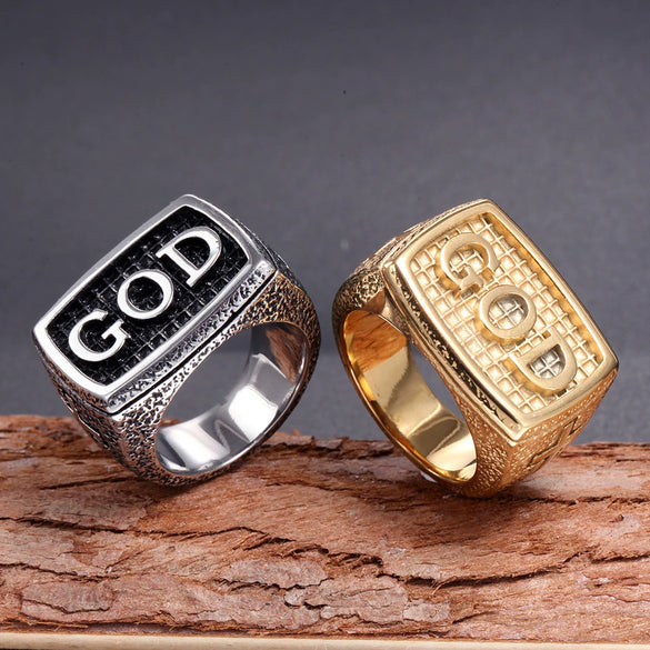 Retro Geometric Titanium Steel Polished Ring For Men And Unisex Statement Index Finger Ring