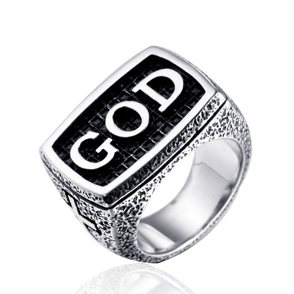 Retro Geometric Titanium Steel Polished Ring For Men And Unisex Statement Index Finger Ring