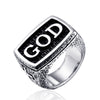 Retro Geometric Titanium Steel Polished Ring For Men And Unisex Statement Index Finger Ring